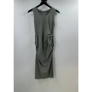 Sundry Body Con Sage Green Side Tie Midi Dress Size 1 Small